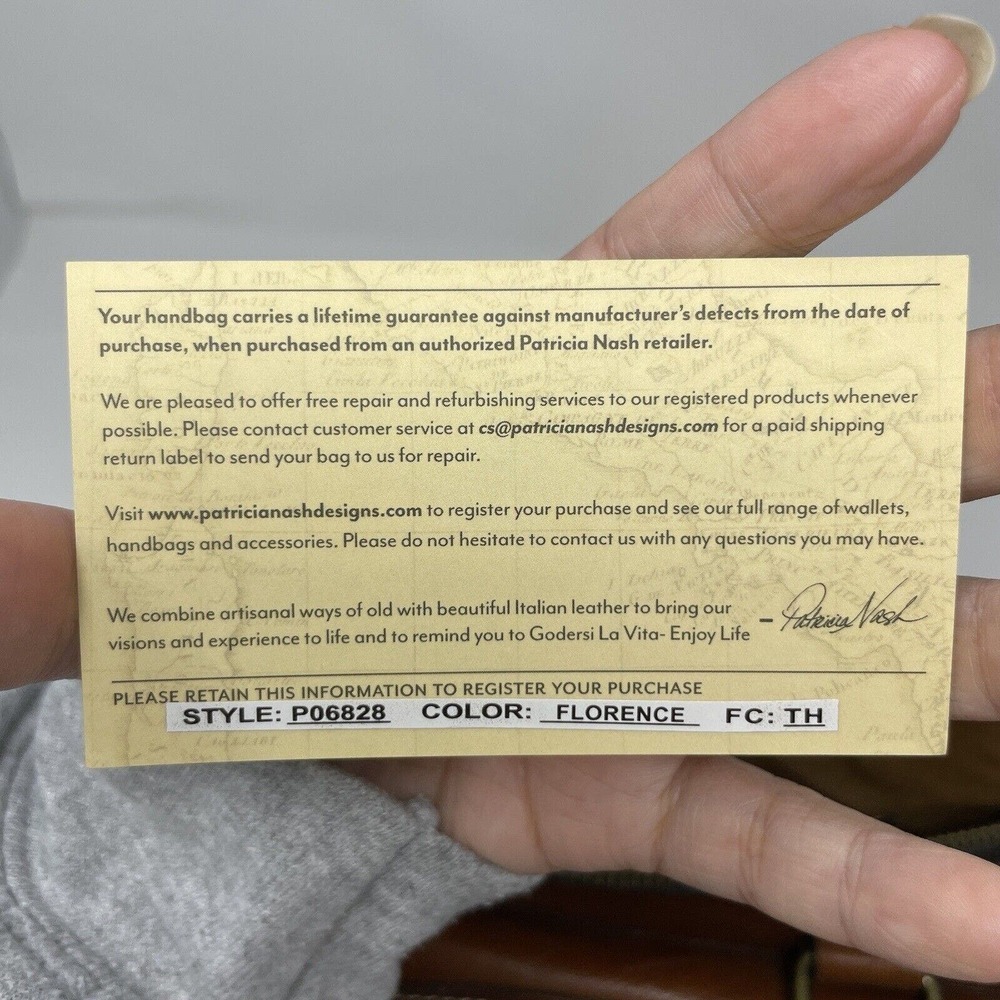 Patricia Nash Crossbody Tote Bag Cognac Brown Leather Handbag - Picture 12 of 16